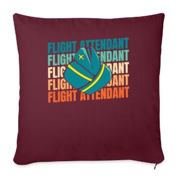 Flugbegleiter Stewardess - Sofakissenbezug 45 x 45 cm - Burgunderrot - Vorne