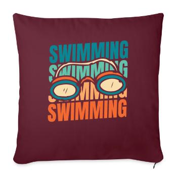 Nageurs nageurs - Housse de coussin décorative 45 x 45 cm - bordeaux - Devant