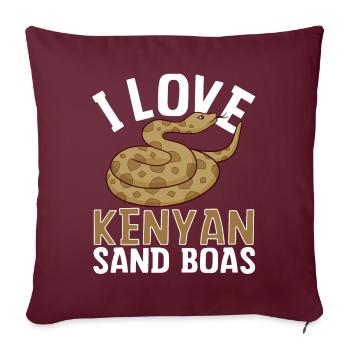 Ich liebe kenianische Sandboas Schlange - Sofakissenbezug 45 x 45 cm - Burgunderrot - Vorne