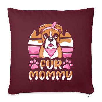 Boxer Chien Boxer Allemand Mère Chien Maman - Housse de coussin décorative 45 x 45 cm - bordeaux - Devant