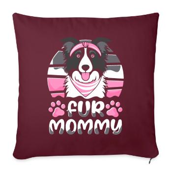 Border Collie Maman Chien Maman Pour Maman - Housse de coussin décorative 45 x 45 cm - bordeaux - Devant