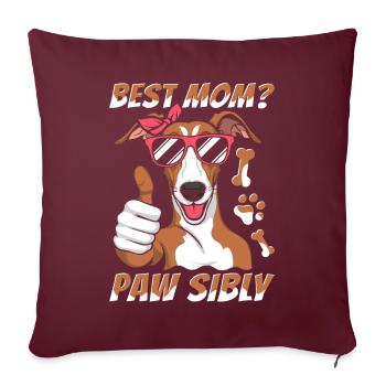 Lévrier Lévrier Mère Meilleure Maman Pawsibly - Housse de coussin décorative 45 x 45 cm - bordeaux - Devant