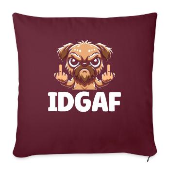 Brussels Griffon Idgaf - Sofakissenbezug 45 x 45 cm - Burgunderrot - Vorne