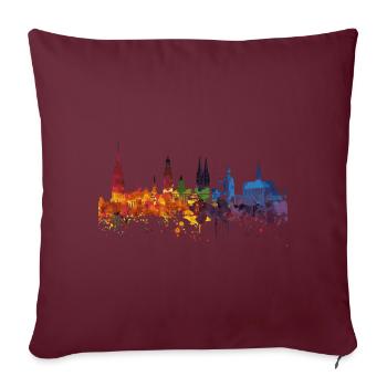 Lohne (Oldenburg) - Housse de coussin décorative 45 x 45 cm - bordeaux - Devant