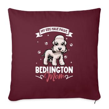 Bedlington Terrier Mama - Sofakissenbezug 45 x 45 cm - Burgunderrot - Vorne