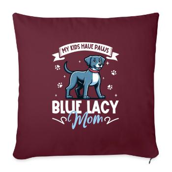 Maman en dentelle bleue - Housse de coussin décorative 45 x 45 cm - bordeaux - Devant