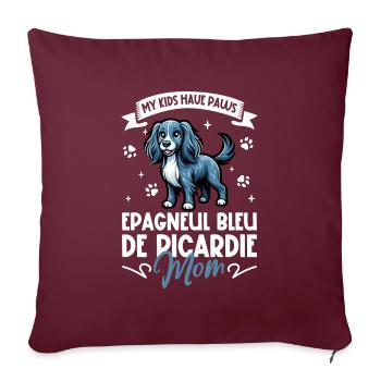 Epagneul Bleu de Picardie Mama - Sofakissenbezug 45 x 45 cm - Burgunderrot - Vorne