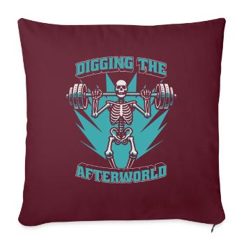 Haltérophilie Haltérophilie Squelette - Housse de coussin décorative 45 x 45 cm - bordeaux - Devant