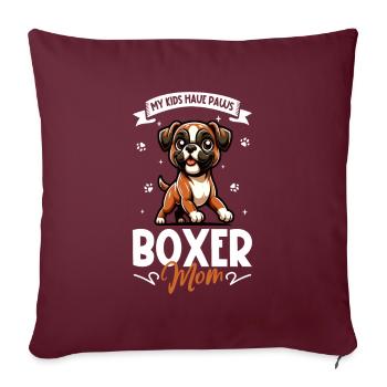 Boxer Mama - Sofakissenbezug 45 x 45 cm - Burgunderrot - Vorne