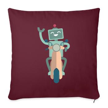 Technologie robotique robotique mignonne - Housse de coussin décorative 45 x 45 cm - bordeaux - Devant