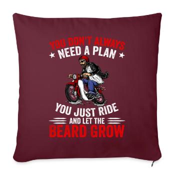 Motorcycle Beard Biker Full Beard Bike Rocker - Housse de coussin décorative 45 x 45 cm - bordeaux - Devant