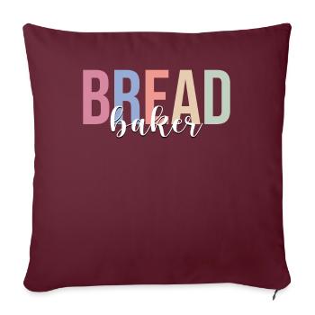 Brotbäcker Brotbacken Bäckerei Konditorei - Sofakissenbezug 45 x 45 cm - Burgunderrot - Vorne