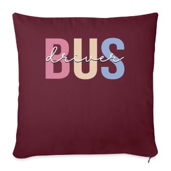 Chauffeur d’autobus Conduite d’autobus scolaire - Housse de coussin décorative 45 x 45 cm - bordeaux - Devant