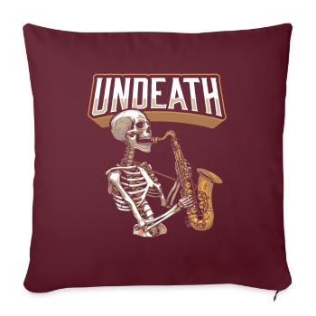 Saxophone Saxophone Squelette Mort-Mort - Housse de coussin décorative 45 x 45 cm - bordeaux - Devant