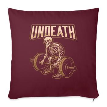 Haltérophilie Haltérophilie Squelette Mort-vivant - Housse de coussin décorative 45 x 45 cm - bordeaux - Devant