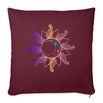 Mond in Sonne Spirituell Universum - Sofakissenbezug 45 x 45 cm - Burgunderrot - Vorne