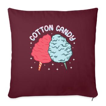Cotton Candy Lustiges Zuckerwatte Geschenk - Sofakissenbezug 45 x 45 cm - Burgunderrot - Vorne