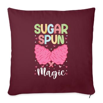 Sugar Spun Magic - Barbe à papa Cadeau pour enfants - Housse de coussin décorative 45 x 45 cm - bordeaux - Devant