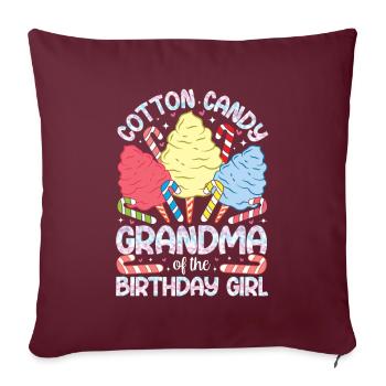 Zuckerwatte Oma Süßigkeiten Mädchen Geburtstag - Sofakissenbezug 45 x 45 cm - Burgunderrot - Vorne