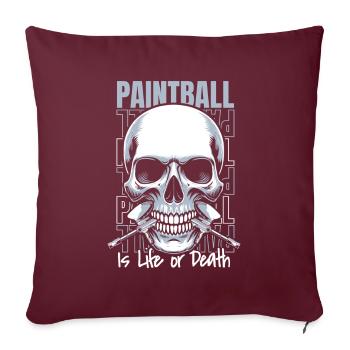 Paintball Schädel - Sofakissenbezug 45 x 45 cm - Burgunderrot - Vorne