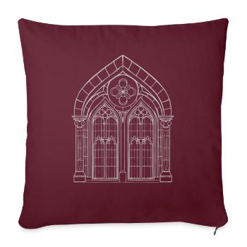 Architecture gothique Église Gothique - Housse de coussin décorative 45 x 45 cm - bordeaux - Devant