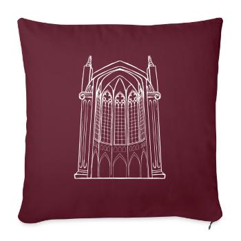 Église Gothique Architecture gothique - Housse de coussin décorative 45 x 45 cm - bordeaux - Devant
