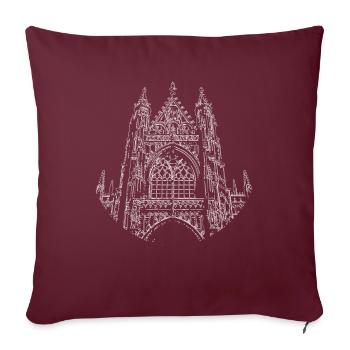 Architecture Église Gothique Gothique - Housse de coussin décorative 45 x 45 cm - bordeaux - Devant