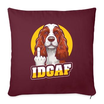 Cocker Spaniel Idgaf - Sofakissenbezug 45 x 45 cm - Burgunderrot - Vorne