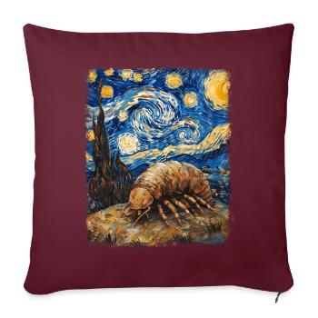 Isopodes Nuit étoilée Peinture - Housse de coussin décorative 45 x 45 cm - bordeaux - Devant
