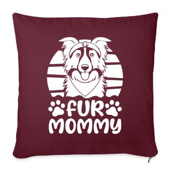 Border Collie Chien Maman Pour Maman - Housse de coussin décorative 45 x 45 cm - bordeaux - Devant