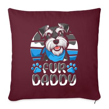 Schnauzer Papa Chien Papa Pour Papa - Housse de coussin décorative 45 x 45 cm - bordeaux - Devant