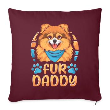 Poméranien Père Chien Papa Pour Papa - Housse de coussin décorative 45 x 45 cm - bordeaux - Devant