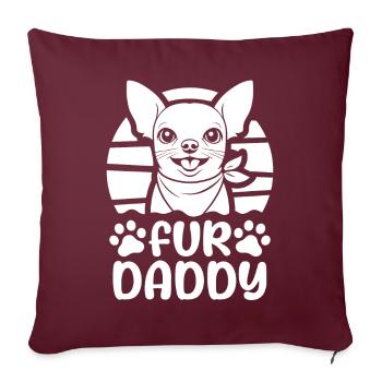 Chihuahua Chien Papa Pour Papa - Housse de coussin décorative 45 x 45 cm - bordeaux - Devant