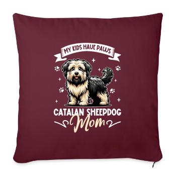 Gos d’Atura Català Mama - Housse de coussin décorative 45 x 45 cm - bordeaux - Devant