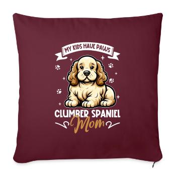 Clumber Spaniel Mama - Sofakissenbezug 45 x 45 cm - Burgunderrot - Vorne