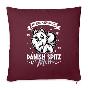 Dänischer Spitz Mama - Sofakissenbezug 45 x 45 cm - Burgunderrot - Vorne