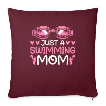 Maman nageuse nageuse juste une maman nageuse - Housse de coussin décorative 45 x 45 cm - bordeaux - Devant