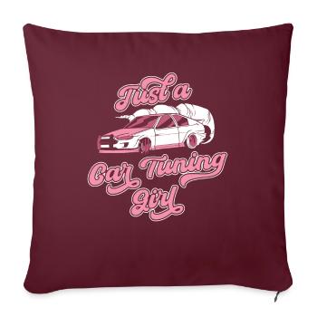 Schrauber Tuning Tuner Just A Car Tuning Girl - Housse de coussin décorative 45 x 45 cm - bordeaux - Devant