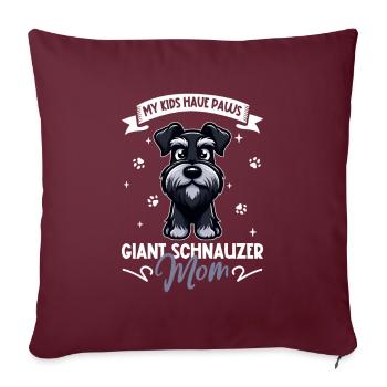 Maman Schnauzer Géant - Housse de coussin décorative 45 x 45 cm - bordeaux - Devant