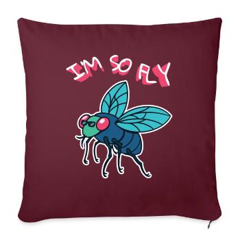 Je suis tellement mouche mouche insectes mouche mouche - Housse de coussin décorative 45 x 45 cm - bordeaux - Devant