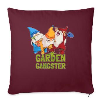Jardinier Gnome Gnome Garden Gangster - Housse de coussin décorative 45 x 45 cm - bordeaux - Devant