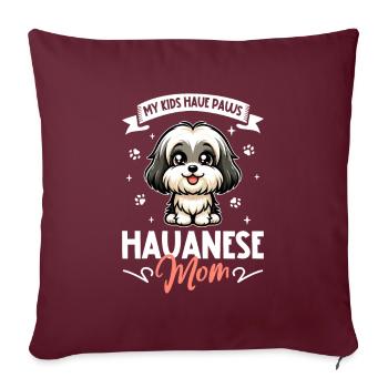 Havaneser Mama - Sofakissenbezug 45 x 45 cm - Burgunderrot - Vorne