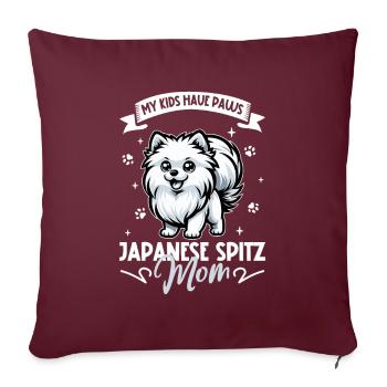 Japan-Spitz Mama - Sofakissenbezug 45 x 45 cm - Burgunderrot - Vorne