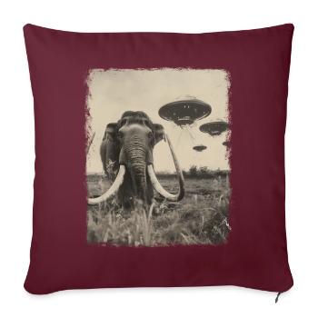 Mammouth laineux OVNI Alien Alien Selfie - Housse de coussin décorative 45 x 45 cm - bordeaux - Devant
