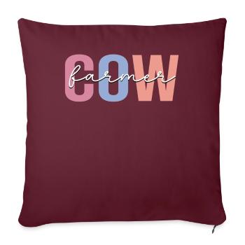 éleveur de vaches Ferme Éleveur de bétail - Housse de coussin décorative 45 x 45 cm - bordeaux - Devant
