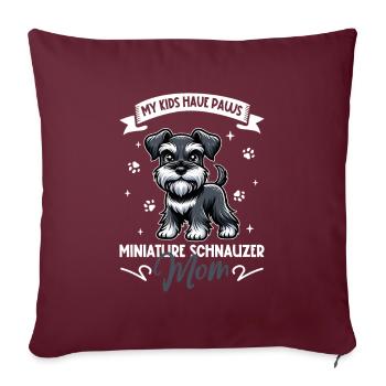 Maman Schnauzer nain - Housse de coussin décorative 45 x 45 cm - bordeaux - Devant