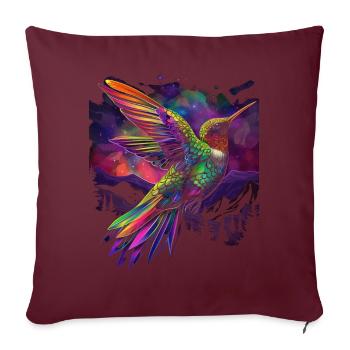 Kolibri Vogel Popart - Sofakissenbezug 45 x 45 cm - Burgunderrot - Vorne
