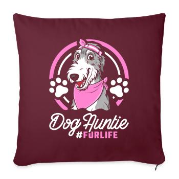 Irish Wolfhound chien tante pour la vie - Housse de coussin décorative 45 x 45 cm - bordeaux - Devant