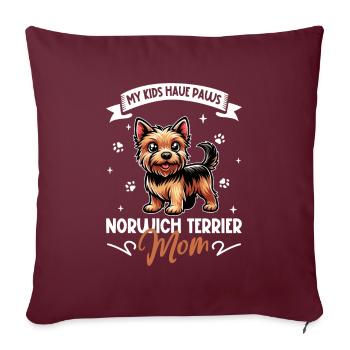 Norwich Terrier Mama - Sofakissenbezug 45 x 45 cm - Burgunderrot - Vorne