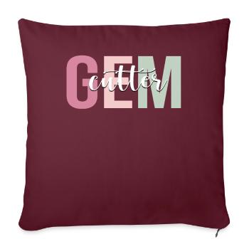 Coupe de coupe-pierres précieuses - Housse de coussin décorative 45 x 45 cm - bordeaux - Devant